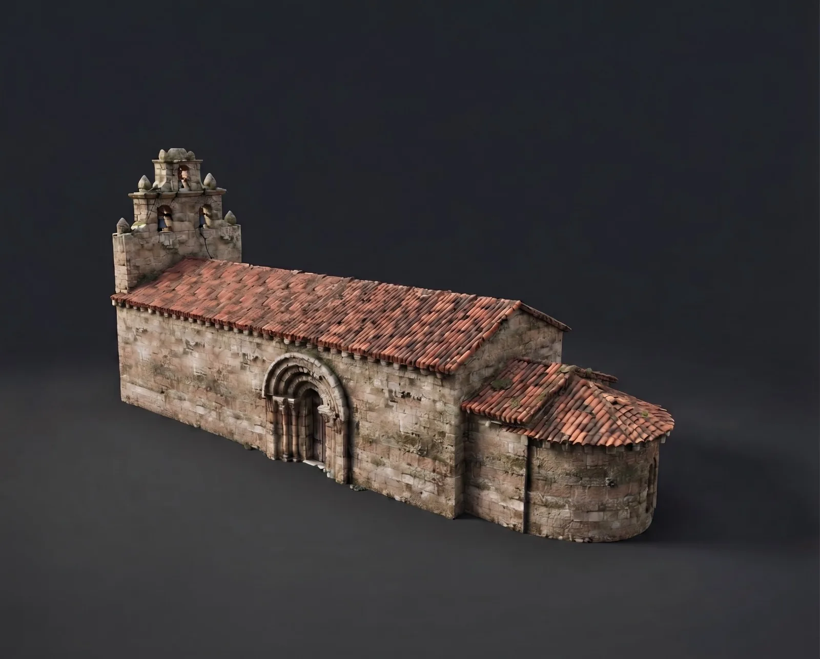Modelo 3D final y optimizado de la iglesia de San Esteban de Gormaz