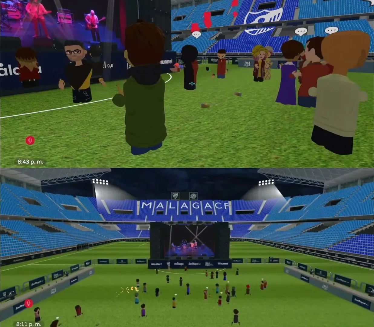 Concierto en La Rosaleda virtual durante la Mobile Week Málaga
