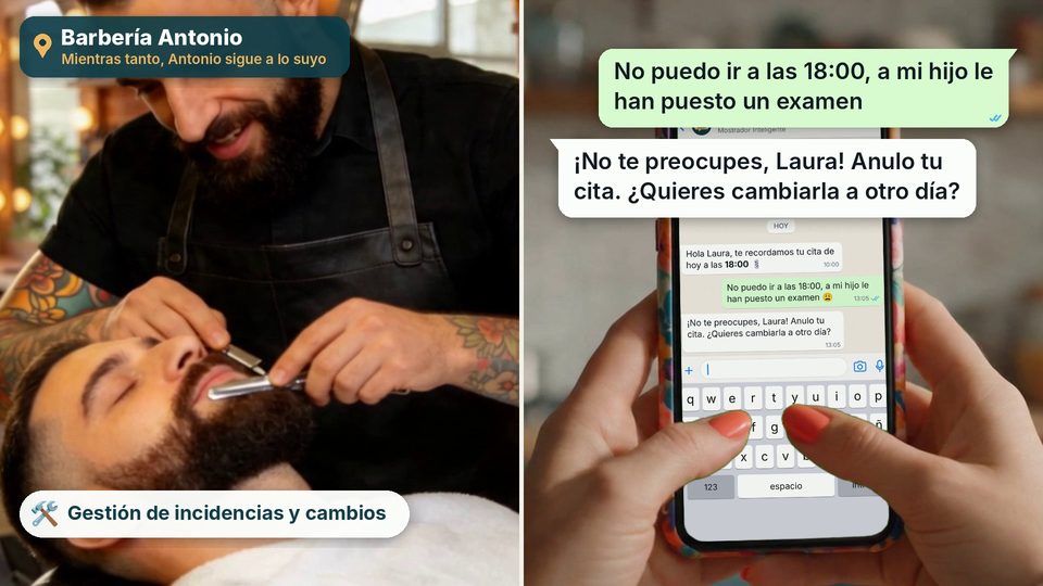 Laura cambia su cita desde casa por WhatsApp